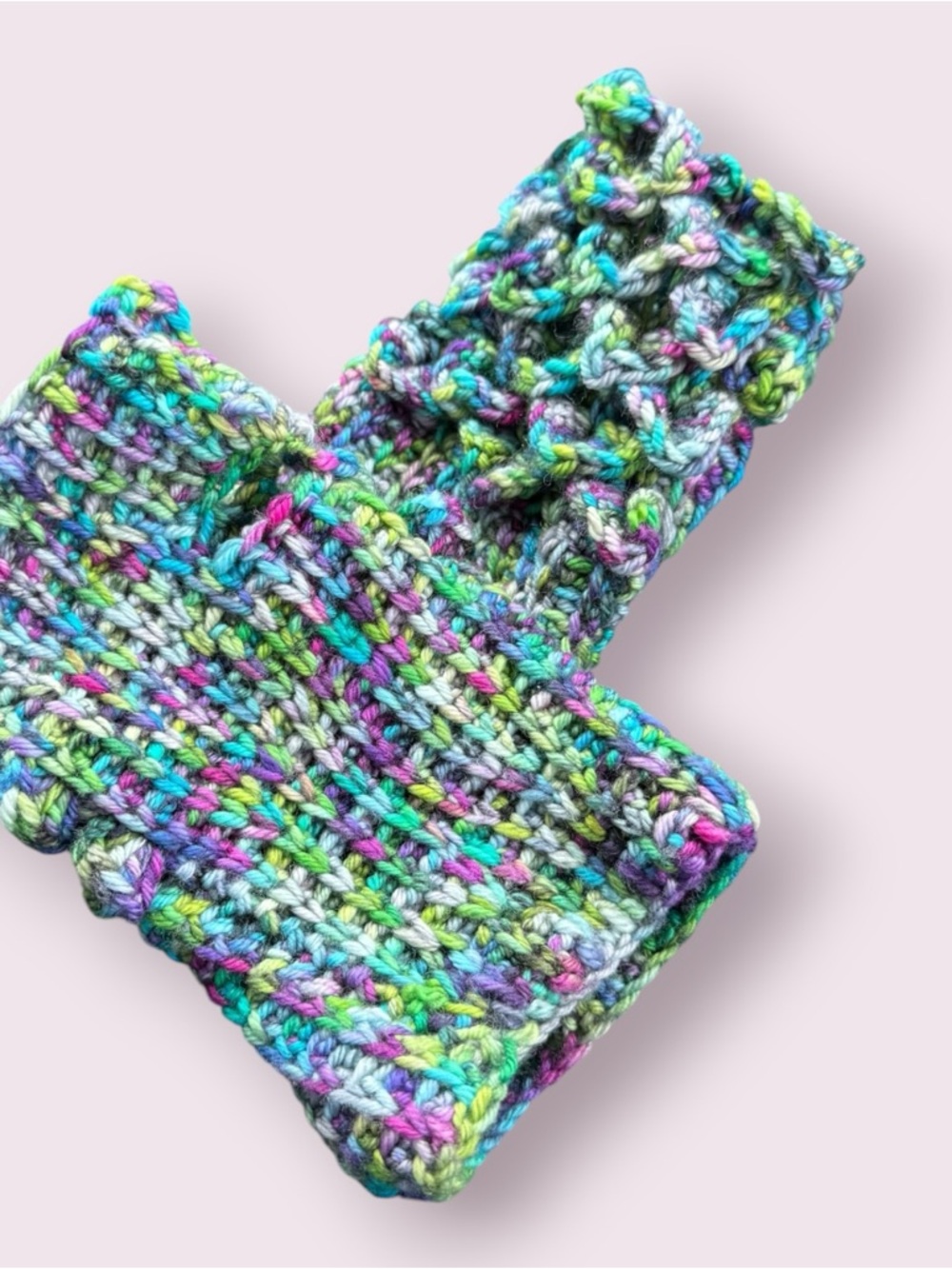 Dragon Scale Crochet Fingerless Gloves - Purple Laborite(color)